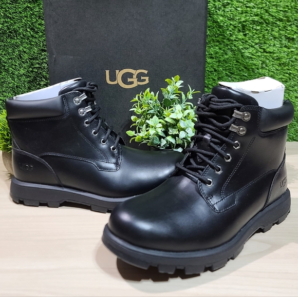 UGG Men's Stenton Boot - Black Leather US 8 NEW